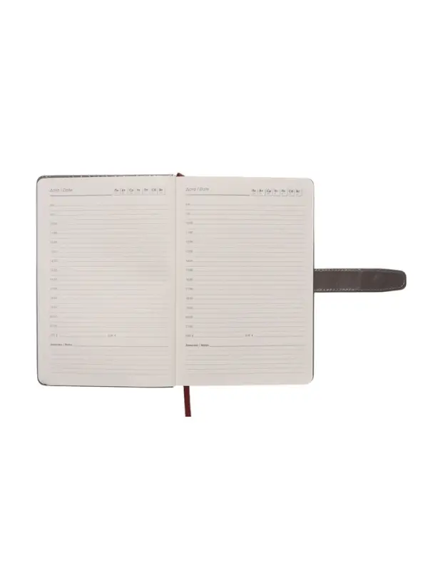 Ежедневник недатированный формат А5, с хлястиком, 128л, линия, пвх, Серый