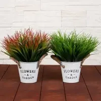 Искусственный цветок в горшке &laquo;Садовый рай&raquo;, осока, 11&times;22 см, МИКС