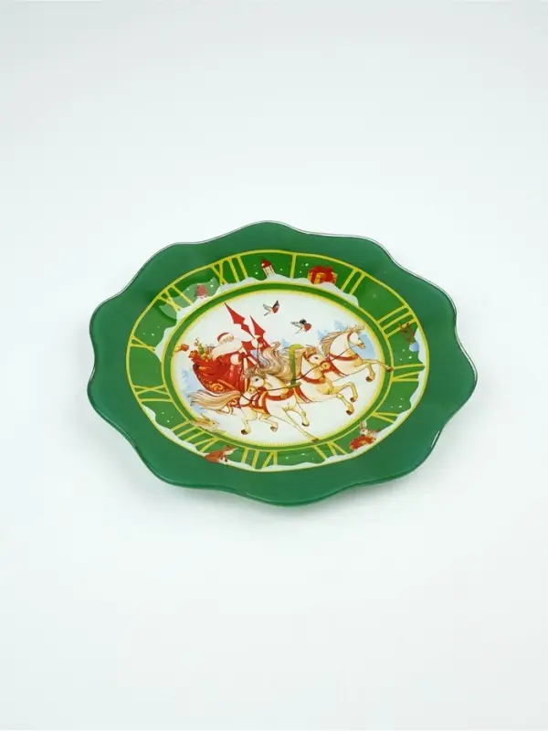 Тарелка плоская новогодняя «Тройка», d=20 см