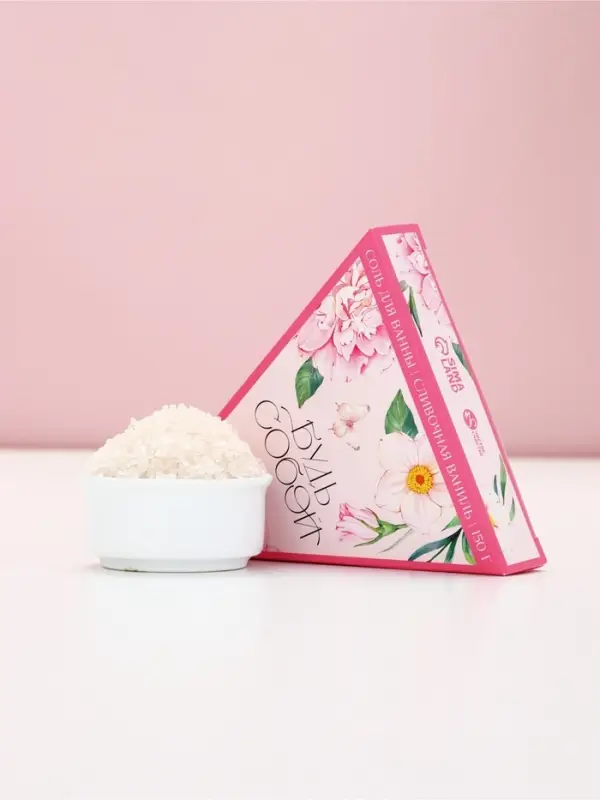 Чистое счастье Женский набор соли в коробке торте, нежный пион, 150 гр