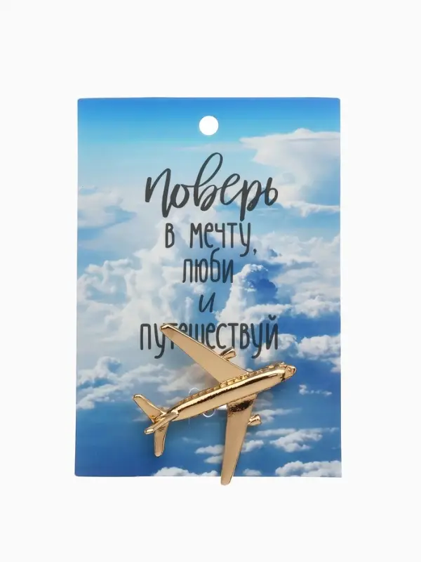 Брошь &laquo;Самолёт&raquo;, цвет золото