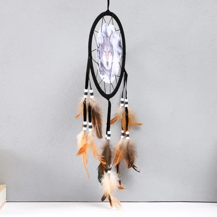 Ловец снов YX37 "Серый волк" круг d=20 см