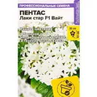 Семена цветов Пентас "Лаки стар" F1 Вайт ланцетовидный, ц/п, 3 шт.