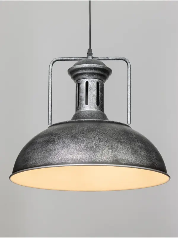 Светильник подвесной BayerLux William, 1&times;40 Вт, Е27, чёрно-серебристый, 40&times;40&times;35-100 см