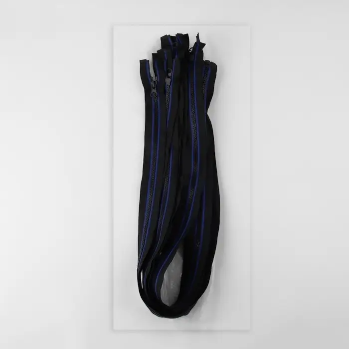 Молния «Трактор», №5, разъёмная, замок автомат, 80 см, чёрная, синяя