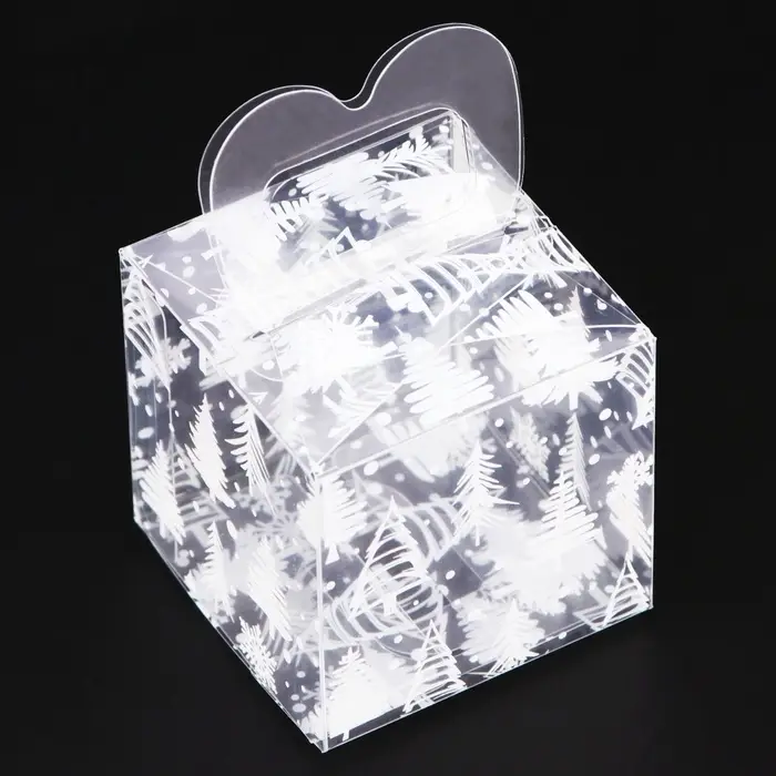 Коробка подарочная новогодняя складная ПВХ «Новый год» 5×5×5 см Коробка подарочная новогодняя складная ПВХ «Новый год» 5×5×5 см