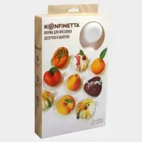 Форма для муссовых десертов и выпечки KONFINETTA &laquo;Пуэнти&raquo;, силикон, 30&times;17.5&times;1.5 см, 8 ячеек (5.5&times;1.5 см), белая