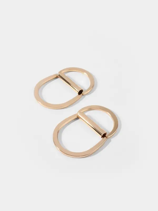 Полукольцо для сумок двойное, d=25 мм, толщина - 2.5 мм, 2 шт., цвет золотой