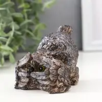 Фигурка гипс &laquo;Сова подглядывает&raquo;, бежевая, 8&times;8.5&times;7 см