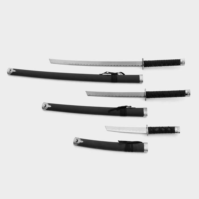 Сув. изделие катаны 3в1 на подставке, ножны кожзам, матовая, черная 47/70/89см Сув. изделие катаны 3в1 на подставке, ножны кожзам, матовая, черная 47/70/89см