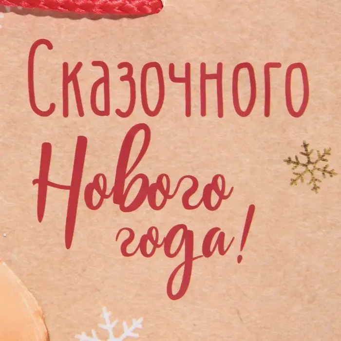 Пакет подарочный новогодний ламинированный «Сказочного Нового года», MS 18 х 23 х 8 см