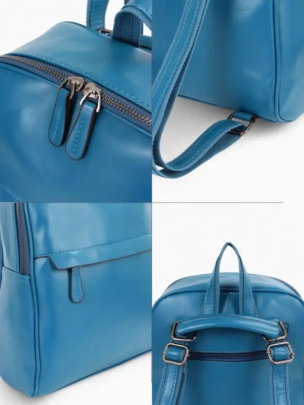 Рюкзак-сумка женский на молнии, с карманами, размер 27&times;9.5&times;32 см, синий