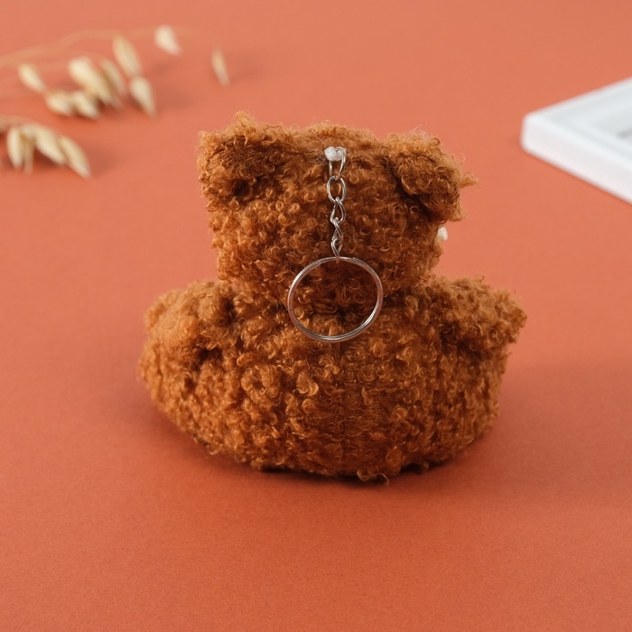 Брелок текстиль Брелок текстиль "Мишка коричневый с бантиком" 9х6х9,5 см