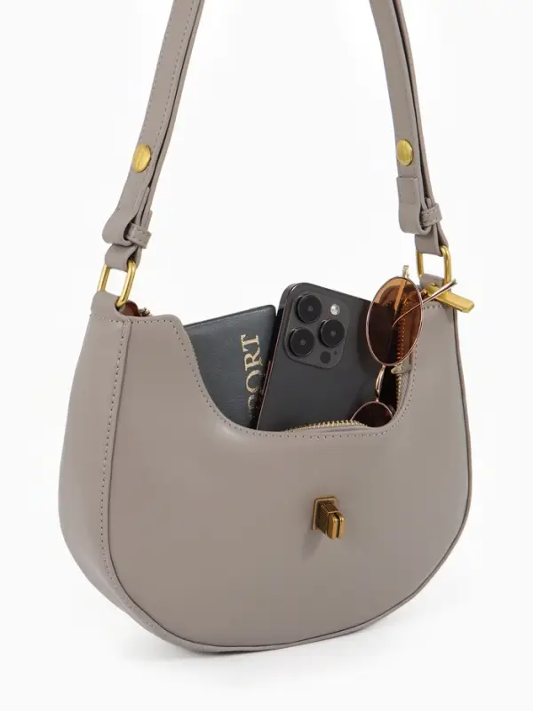 Сумка женская багет TEXTURA на молнии, 24&times;6&times;14 см, серая