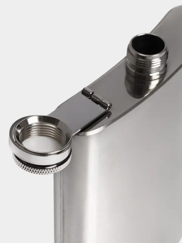 Фляжка Мастер К, 600 мл, подарочная, армейская, 20 oz, нержавеющая сталь, серебристая