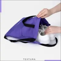 Мешок - сумка для обуви на стяжке, наружный карман, TEXTURA, сиреневый