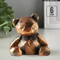 Фигурка гипс &laquo;Мишка геометрический&raquo;, 6&times;6&times;5 см, винтажная бронза