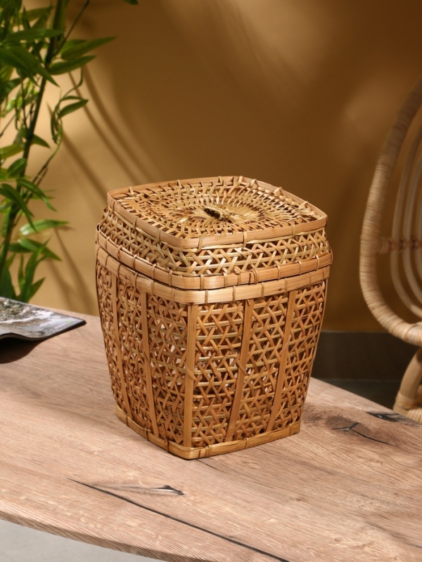 Корзина плетёная  Корзина плетёная "Баскет" бамбук 24х24х28 см, светлая