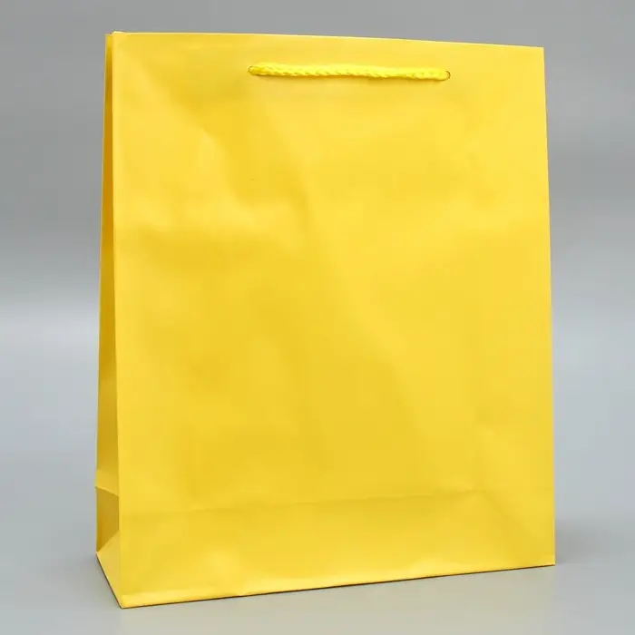 Пакет подарочный ламинированный, упаковка, «Жёлтый», ML 21 х 25 х 8 см