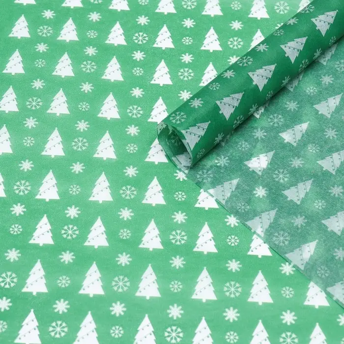 Бумага упаковочная новогодняя тишью «Лес»,50×66 см Бумага упаковочная новогодняя тишью «Лес»,50×66 см