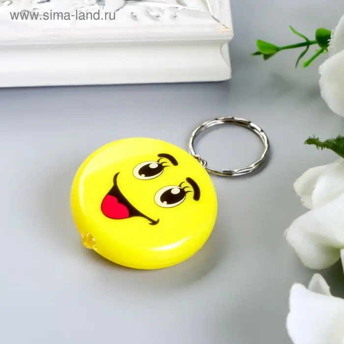 Фонарик свет на кольце  Фонарик свет на кольце "Смайлик-рожица" светит МИКС 1х4х4 см