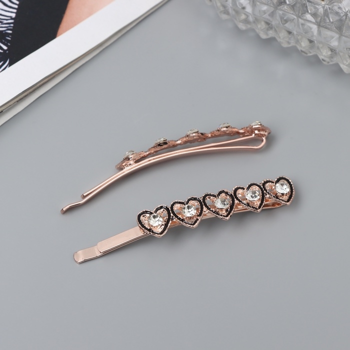 Невидимка для волос  Невидимка для волос "Джаннет" (набор 2 шт) сердце, 6,5 см