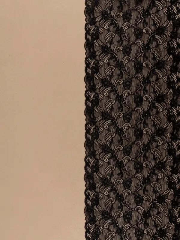 Кружевная эластичная ткань, 180 мм, 2.7&plusmn;0.5 м, чёрная