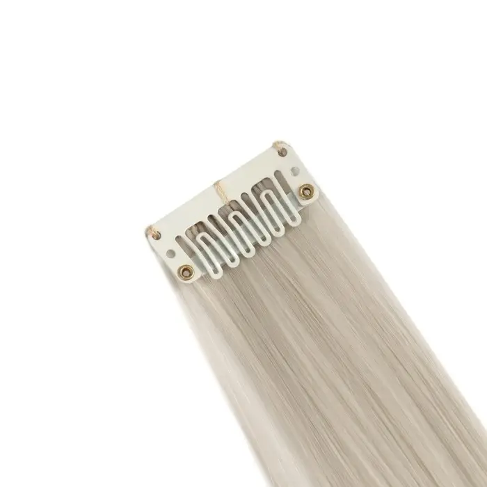 Цветная прядь, на заколке, 50 (± 5) см, 5 г, пепельная