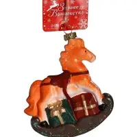 Ёлочная игрушка &laquo;Сияние праздника. Лошадка&raquo;, 9&times;10 см, оранжевая