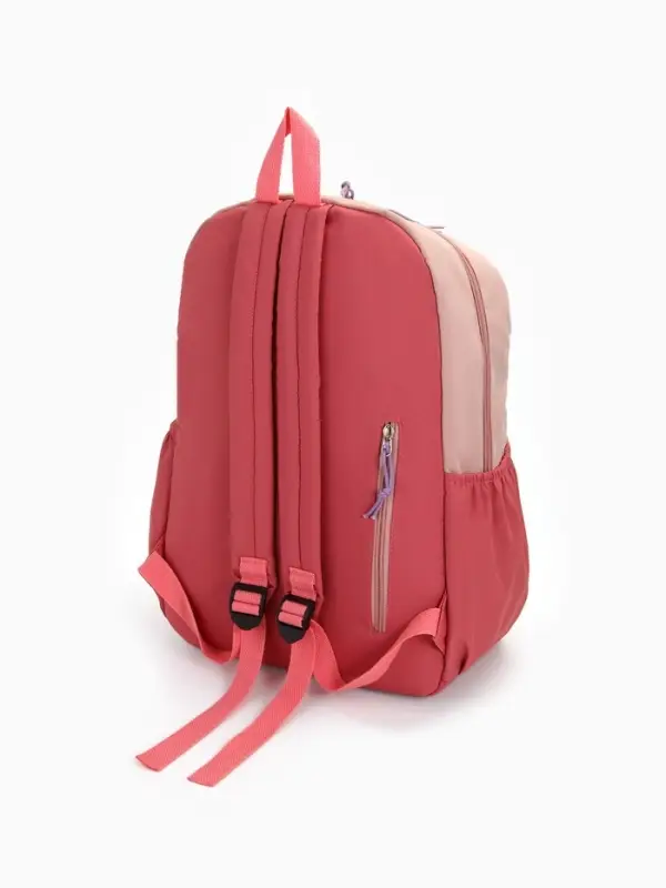Рюкзак молодёжный на молнии, с карманами, двухцветный, размер 31&times;15&times;46 см, розовый