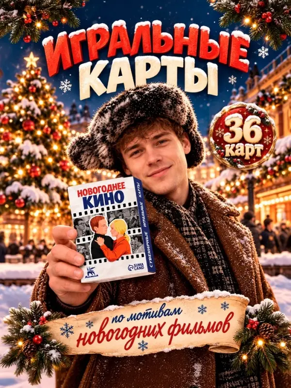 Сувенирные игральные карты &laquo;Новогоднее кино&raquo;, 36 карт