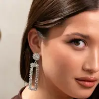 Серьги металл &laquo;Карибы&raquo;, длинный прямоугольник, цвет серебро