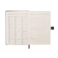 Ежедневник недатированный формат А5, с хлястиком, 80л, линия, пвх, Коричневый