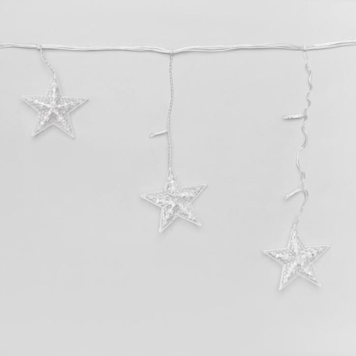 Гирлянда «Бахрома-арка» 2.5 × 1.2 м с насадками «Звёзды», IP20, прозрачная нить, 136 LED, свечение тёплое белое, 8 режимов, 220 В