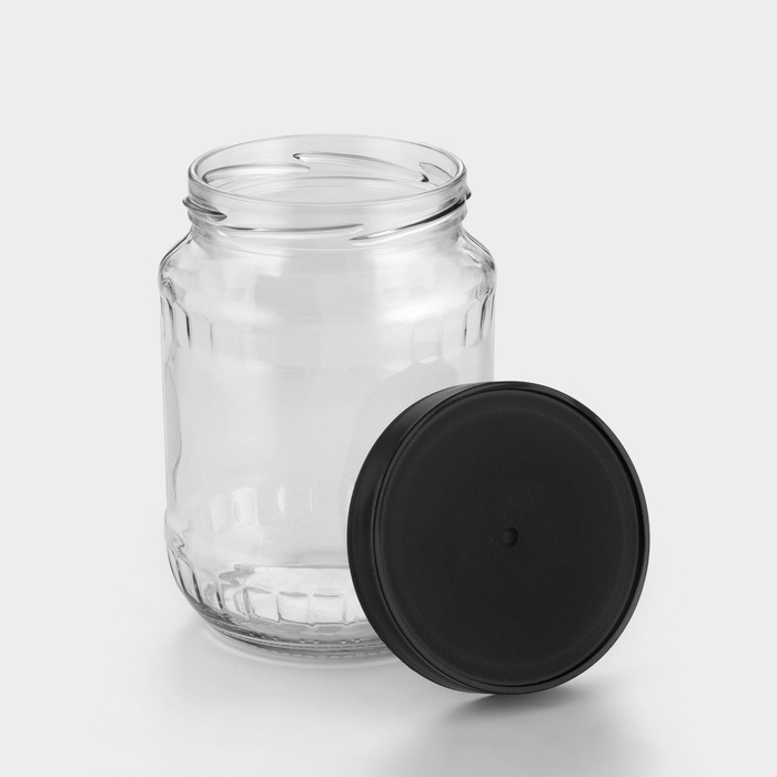 Набор стеклянных банок с чёрной полимерной крышкой, ТО-82 мм, 720 мл, 4 шт. Набор стеклянных банок с чёрной полимерной крышкой, ТО-82 мм, 720 мл, 4 шт.