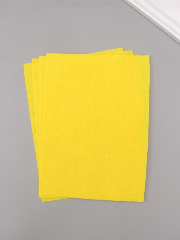Фетр мягкий 1.5 мм Фетр мягкий 1.5 мм "Жёлтый" набор 4 листа 15х20 см