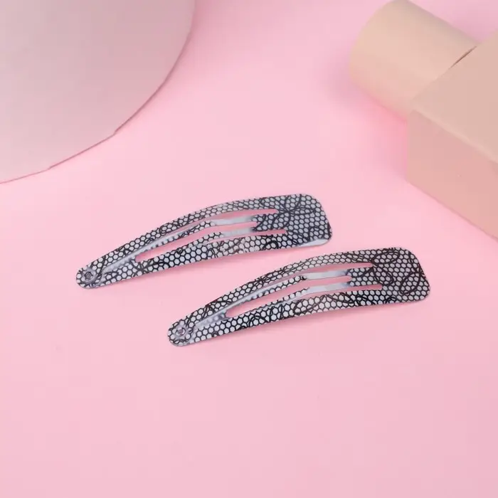 Невидимки для волос «Моно», набор 10 шт., кружево, чёрные, белые Невидимки для волос «Моно», набор 10 шт., кружево, чёрные, белые