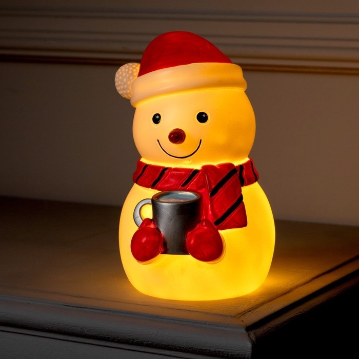 Светодиодная фигура «Снеговик» 9 × 20 × 9 см, пластик, батарейки LR44х3 (в комплекте), свечение тёплое белое Светодиодная фигура «Снеговик» 9 × 20 × 9 см, пластик, батарейки LR44х3 (в комплекте), свечение тёплое белое