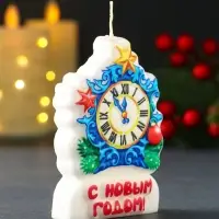 Свеча новогодняя &laquo;Куранты. Барельеф&raquo;, 5.4&times;1.7&times;8 см