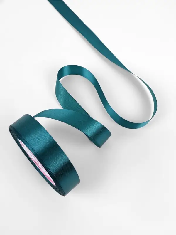 Лента атласная, 20 мм, 23±1 м, тёмно-бирюзовая №62 Лента атласная, 20 мм, 23±1 м, тёмно-бирюзовая №62