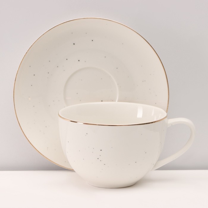 Сервиз фарфоровый чайный Доляна «Млечный путь», 15 предметов: 6 чашек 220 мл, 6 блюдец d=13,5 см, молочник 300 мл, сахарница 350 мл, чайник 1000 мл, цвет белый Сервиз фарфоровый чайный Доляна «Млечный путь», 15 предметов: 6 чашек 220 мл, 6 блюдец d=13,5 см, молочник 300 мл, сахарница 350 мл, чайник 1000 мл, цвет белый