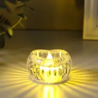 Светодиодная свеча LED - ночник RISALUX &laquo;Сердце в льдинке&raquo;, 3&times;LR1130, прозрачный, 5.5&times;5.5&times;3.3 см
