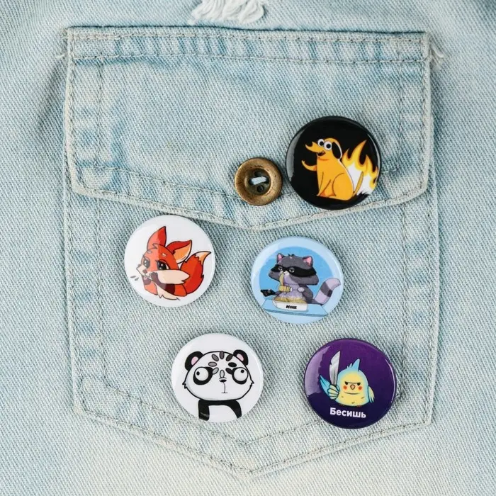 Значок металлический , закатной «Треш персонажи», 25 мм, МИКС Значок металлический , закатной «Треш персонажи», 25 мм, МИКС