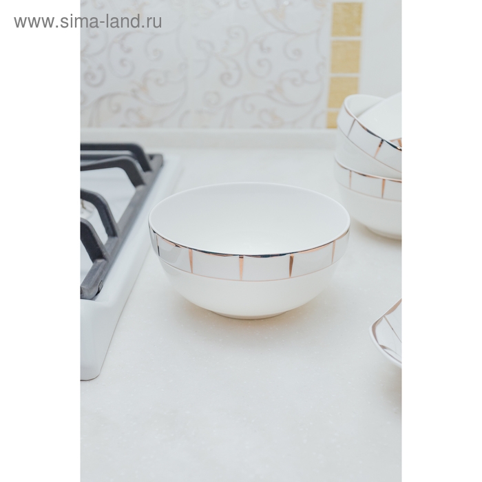 Салатник фарфоровый «Аврора», 850 мл, 15,5×7,5 см