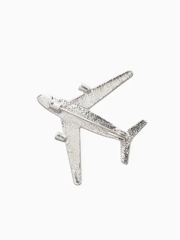 Брошь &laquo;Самолёт&raquo;, цвет серебро