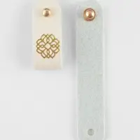 Бирка с кнопкой &laquo;Мандала&raquo; TEIRA, с тиснением, 8&times;1.5 см, 10 шт., цвет золотой, молочный