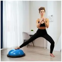 Полусфера BOSU гимнастическая ONLYTOP, 58&times;25 см, с насосом, синяя