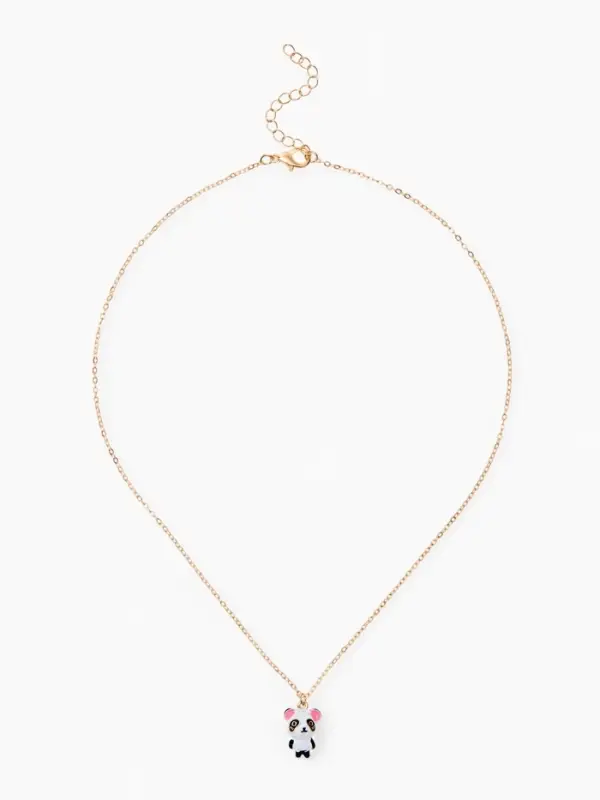 Кулон на цепочке &laquo;Прелесть&raquo;, панда милый, бело-чёрный в золоте, 40 см