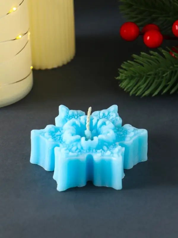 Свеча "Звездочка ажурная" 75х70х25 мм, голубая