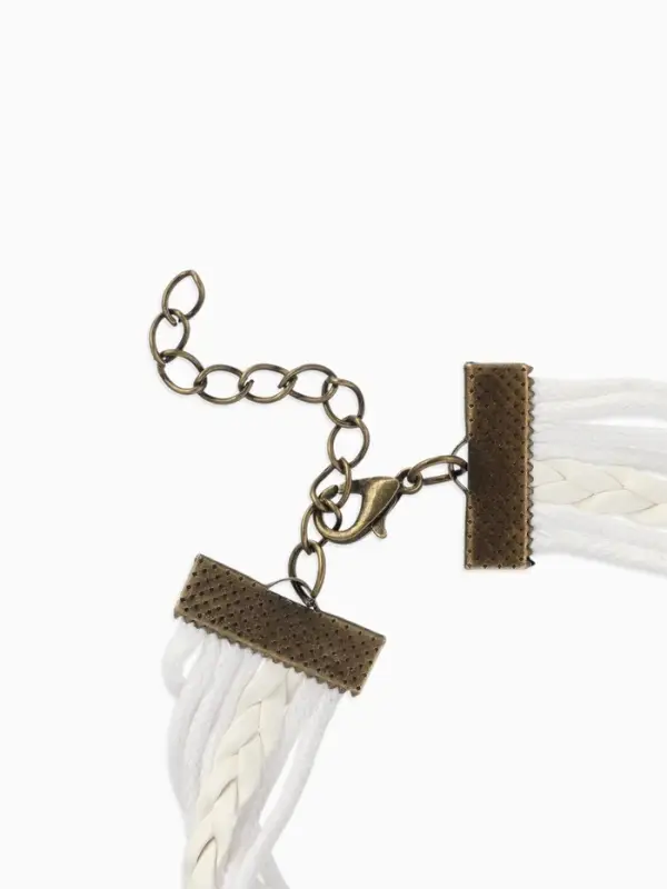 Браслет кожаный &laquo;Сердце, кошка и крылья&raquo;, L=17 см, белый